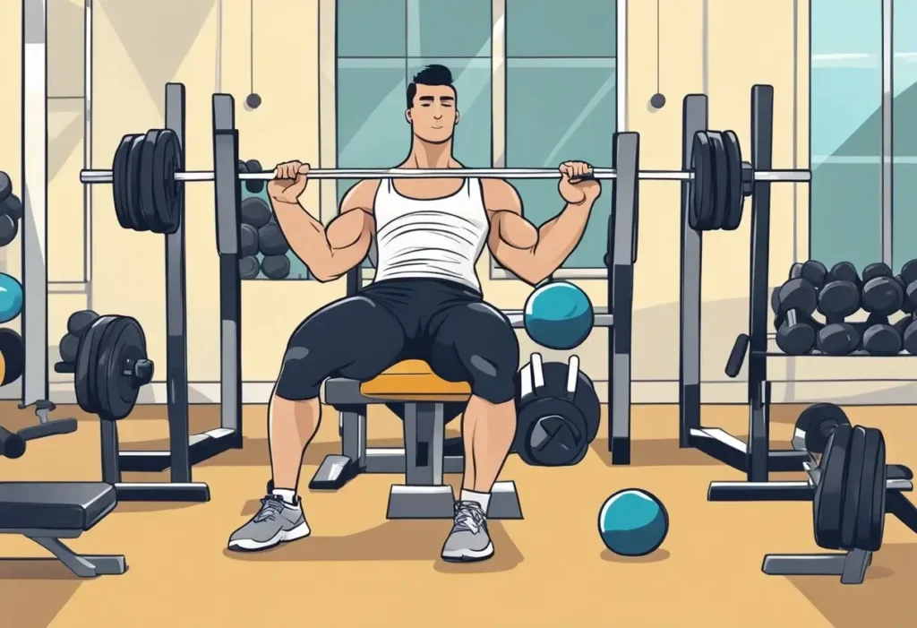 Chest Workout to Lose Chest Fat - an illustrated man in a bench press position