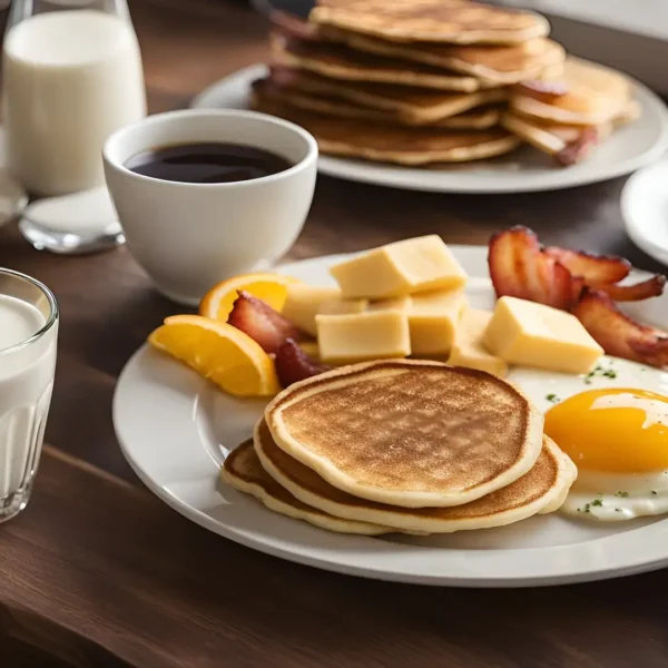 High Calorie Breakfast for weight gain - a breakfast table with several plates of food