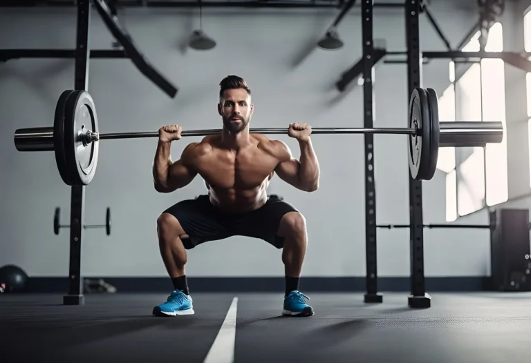 How to Gain Weight in Your Butt - a man squatting with a barbell in a rack
