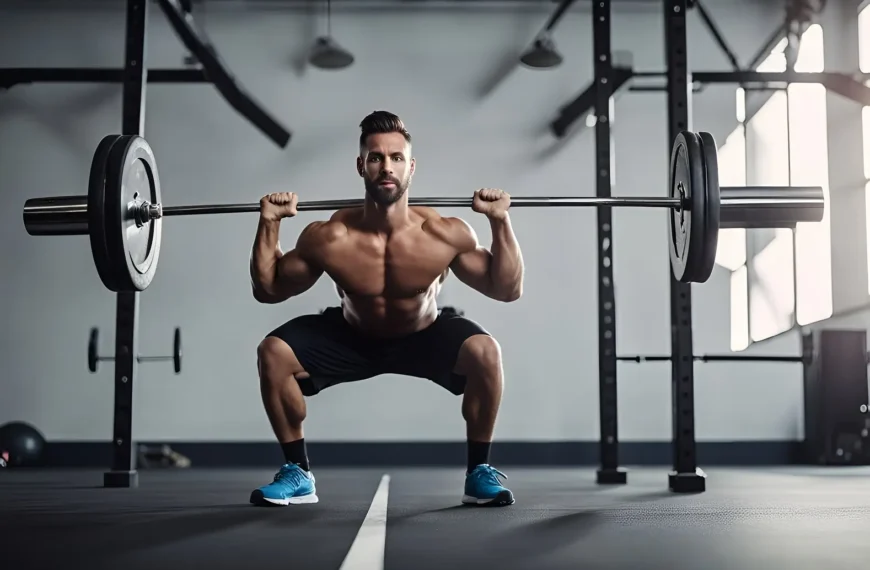 How to Gain Weight in Your Butt - a man squatting with a barbell in a rack
